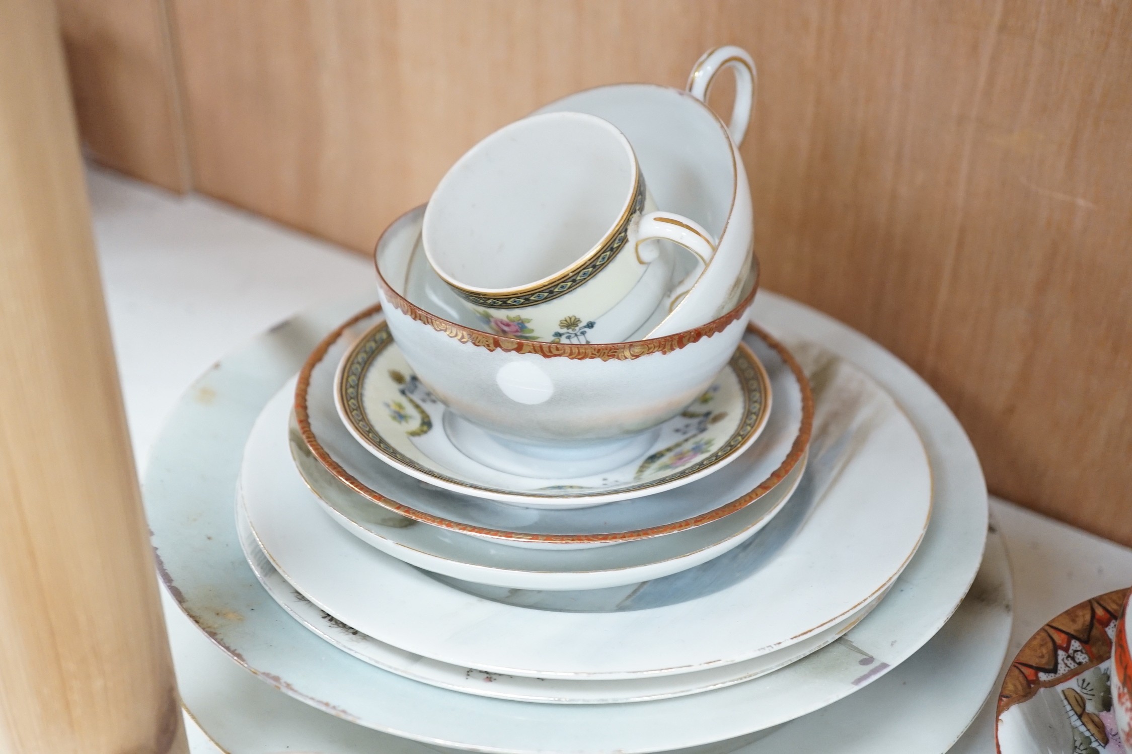 Assorted Japanese ceramics to include Kutani, Satsuma etc.